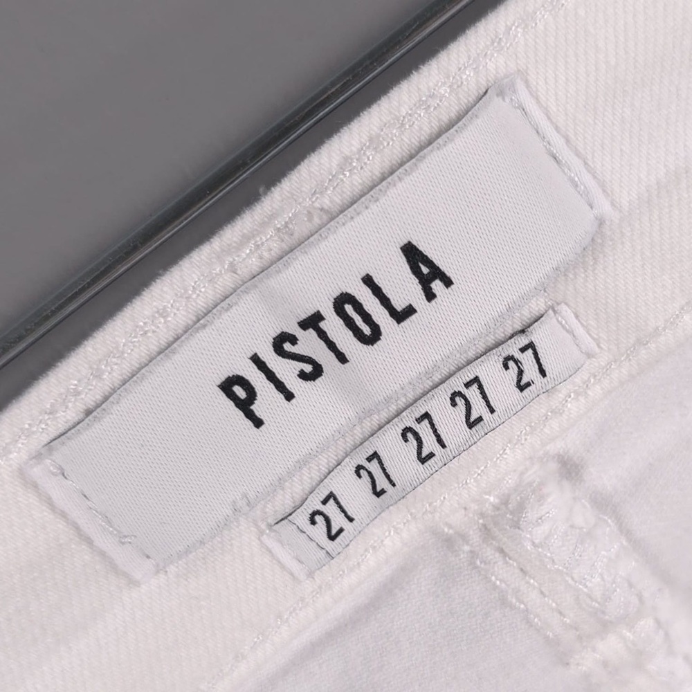 Pistola Revolve Jeans White Midrise Semi Distressed Skinny P6822ftn-Wak Size 27 View 4